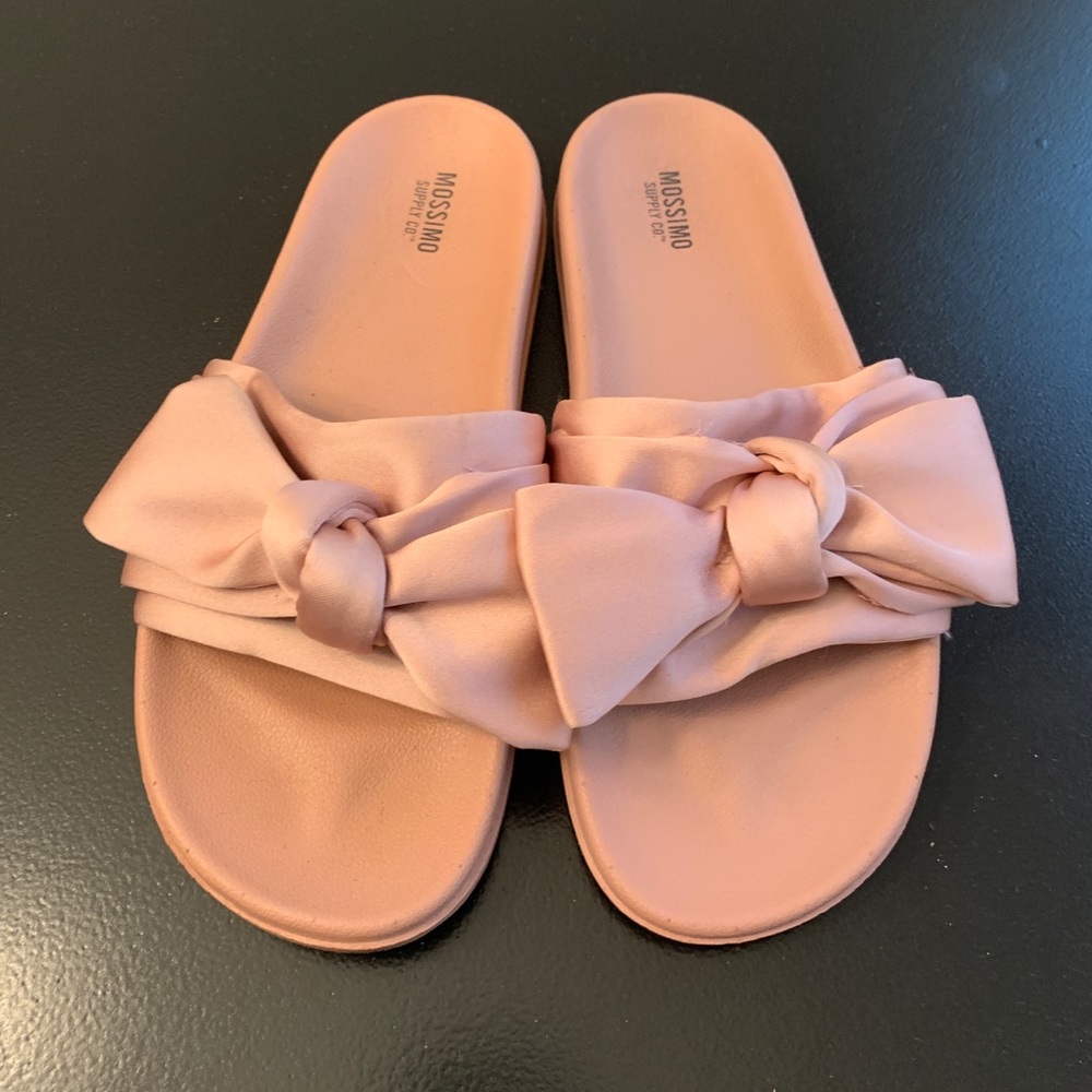Mossimo Pink Satin Bow Slides